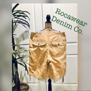 ROCAWEAR shorts durable thick khaki drawstring leg